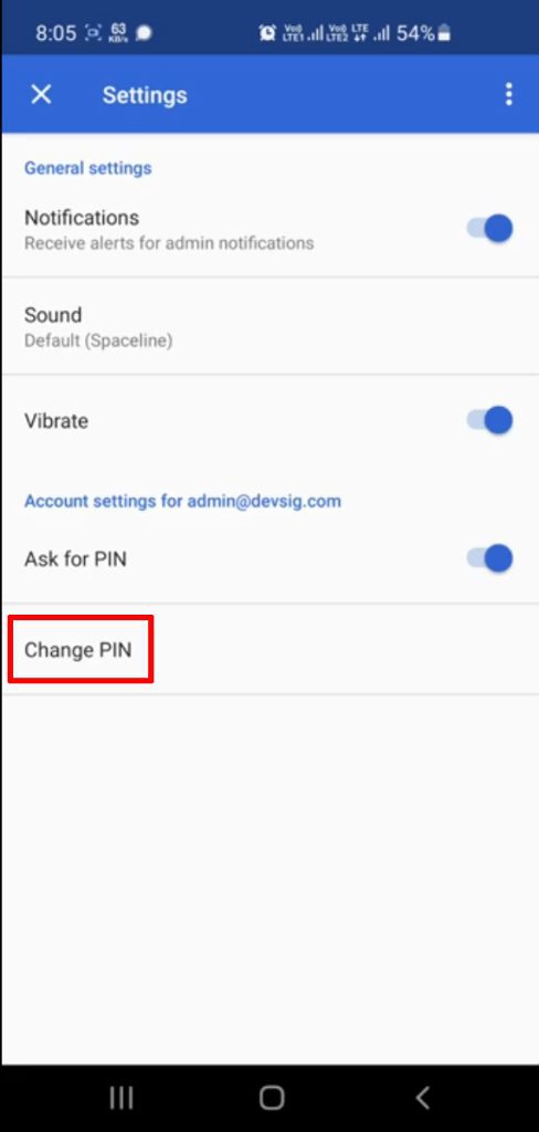 change pin